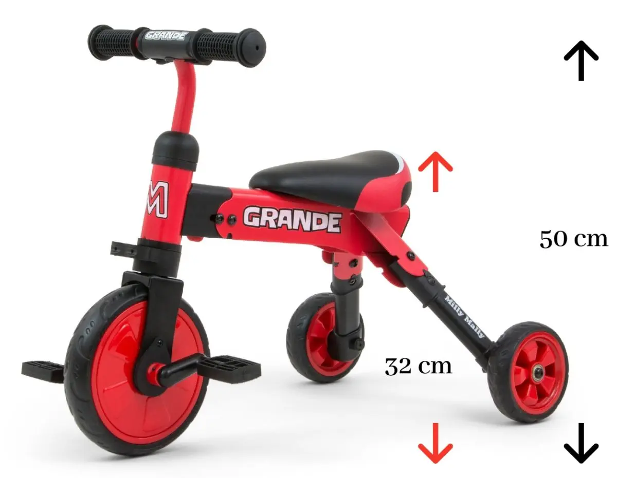 Tricicleta 2in1 Milly Mally Grande (Red) - 4