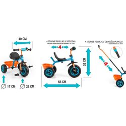 Трехколесный велосипед Milly Mally Turbo (Orange/Turquoise) Thumb
