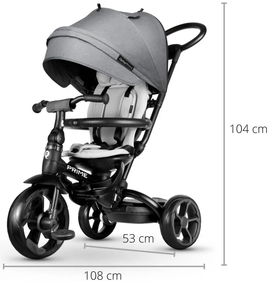 Трехколесный велосипед QPlay New Prime (Grey) - 10