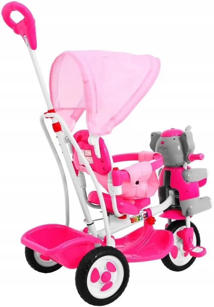 Tricicletă SporTrike Happy Elephant (Pink) - 4