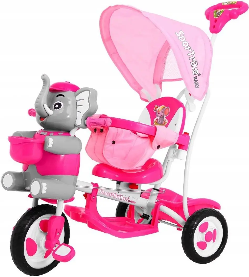 Tricicletă SporTrike Happy Elephant (Pink)