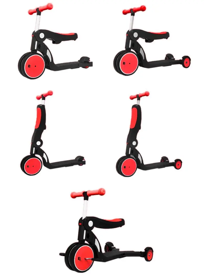 Tricicleta 5in1 Xiaomi BeBehoo Multifunction Deformation Stroller (Red/Black) - 3