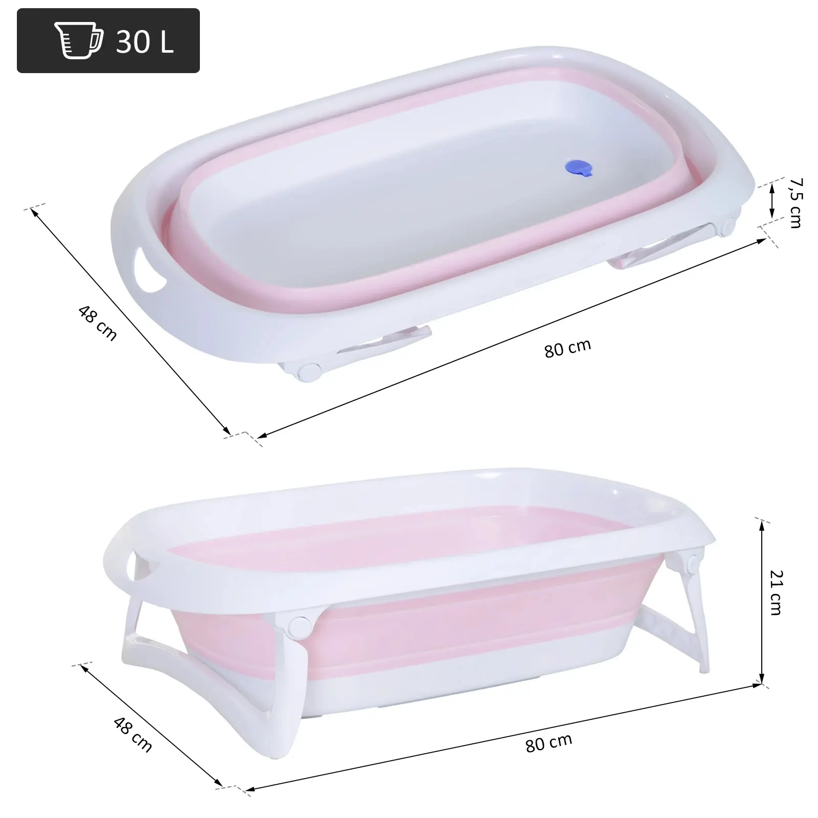 Складная ванночка Homcom 400-010PK (Pink) - 5