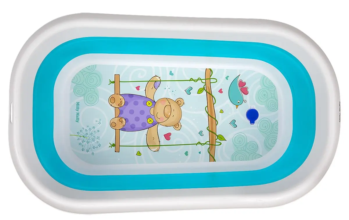 Cadita pliabila pentru copii Milly Mally Aqua (Blue)