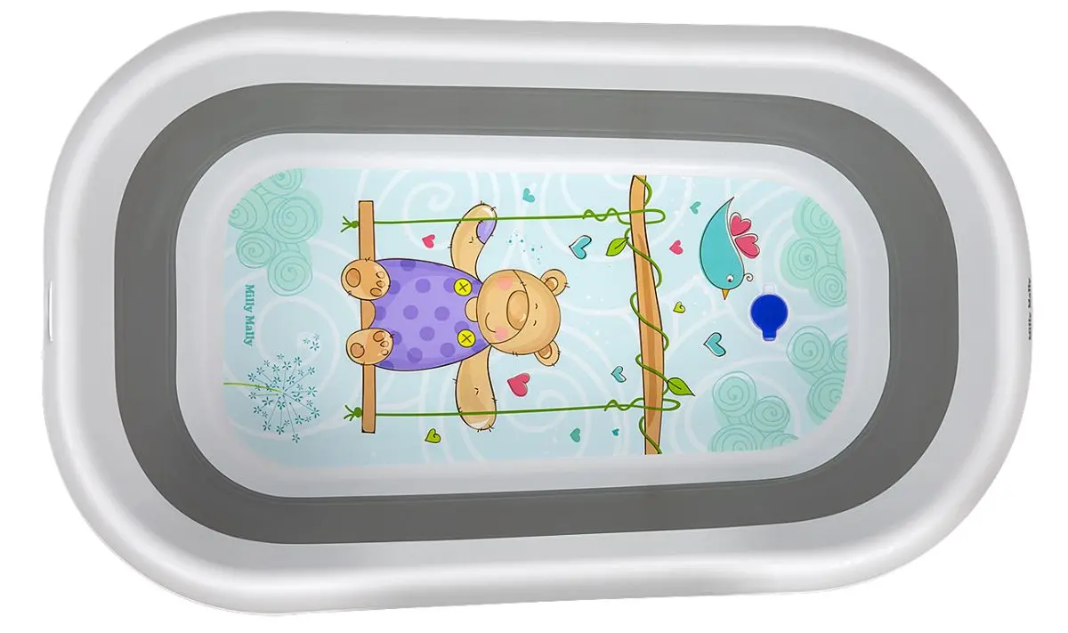 Cadita pliabila pentru copii Milly Mally Aqua (Gray)