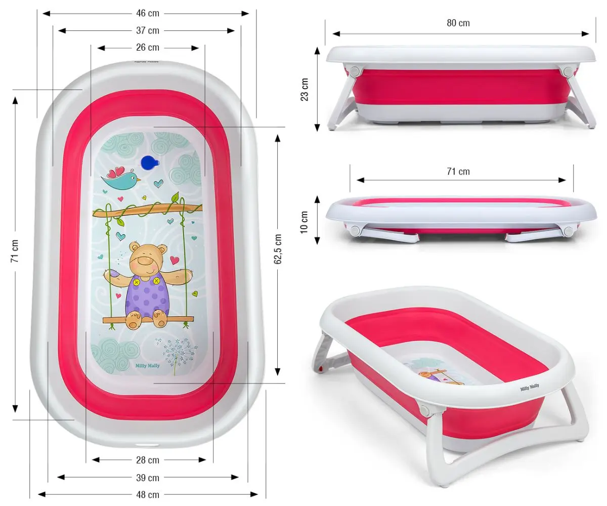 Cadita pliabila pentru copii Milly Mally Aqua (Pink)