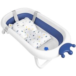 Cadita pliabila pentru copii Ricokids RK-280 (White/Blue)