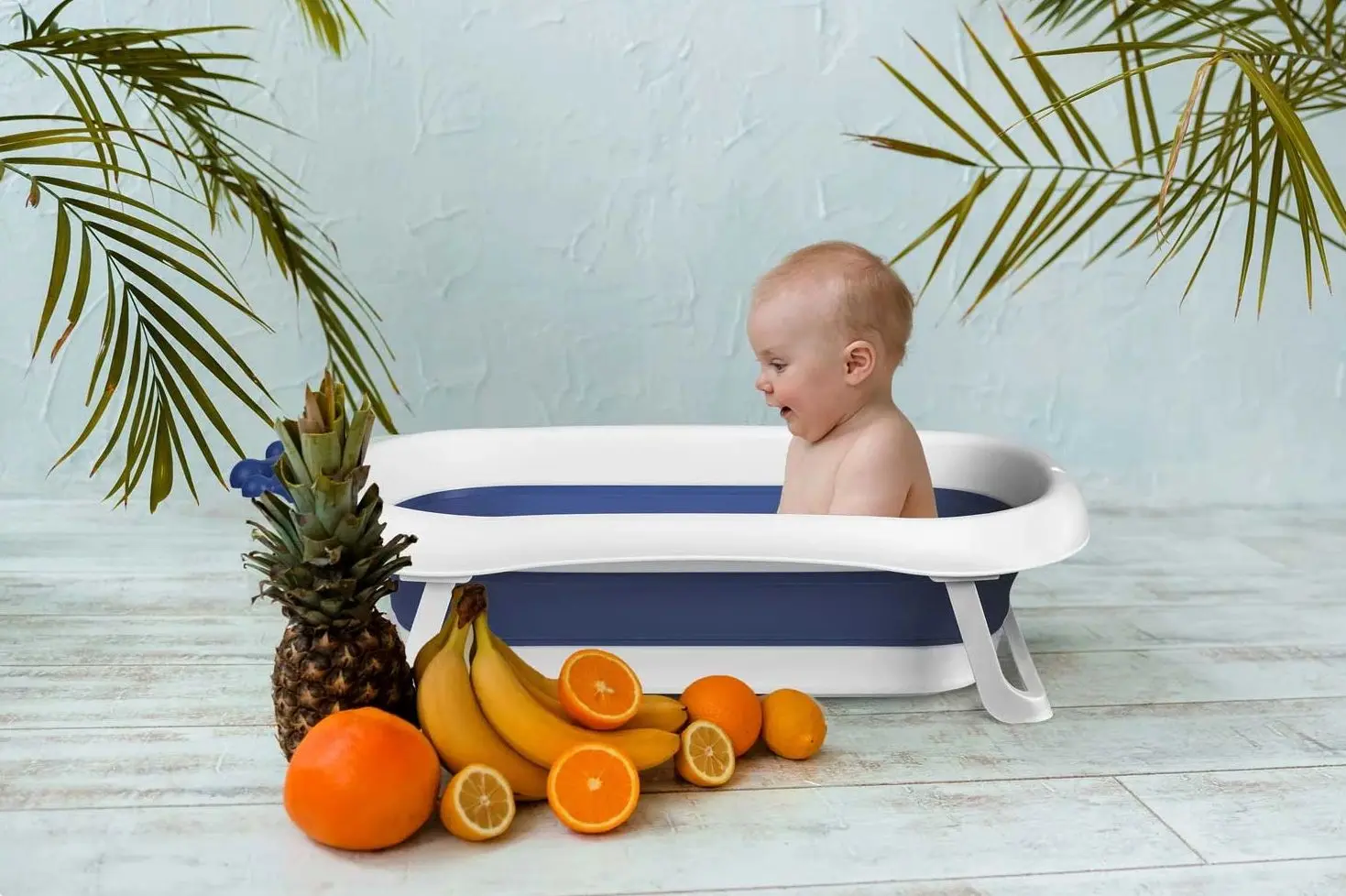 Детская складная ванночка Ricokids RK-280 (White/Blue)