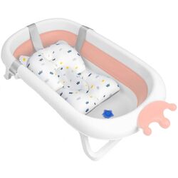 Cadita pliabila pentru copii Ricokids RK-280 (White/Pink)