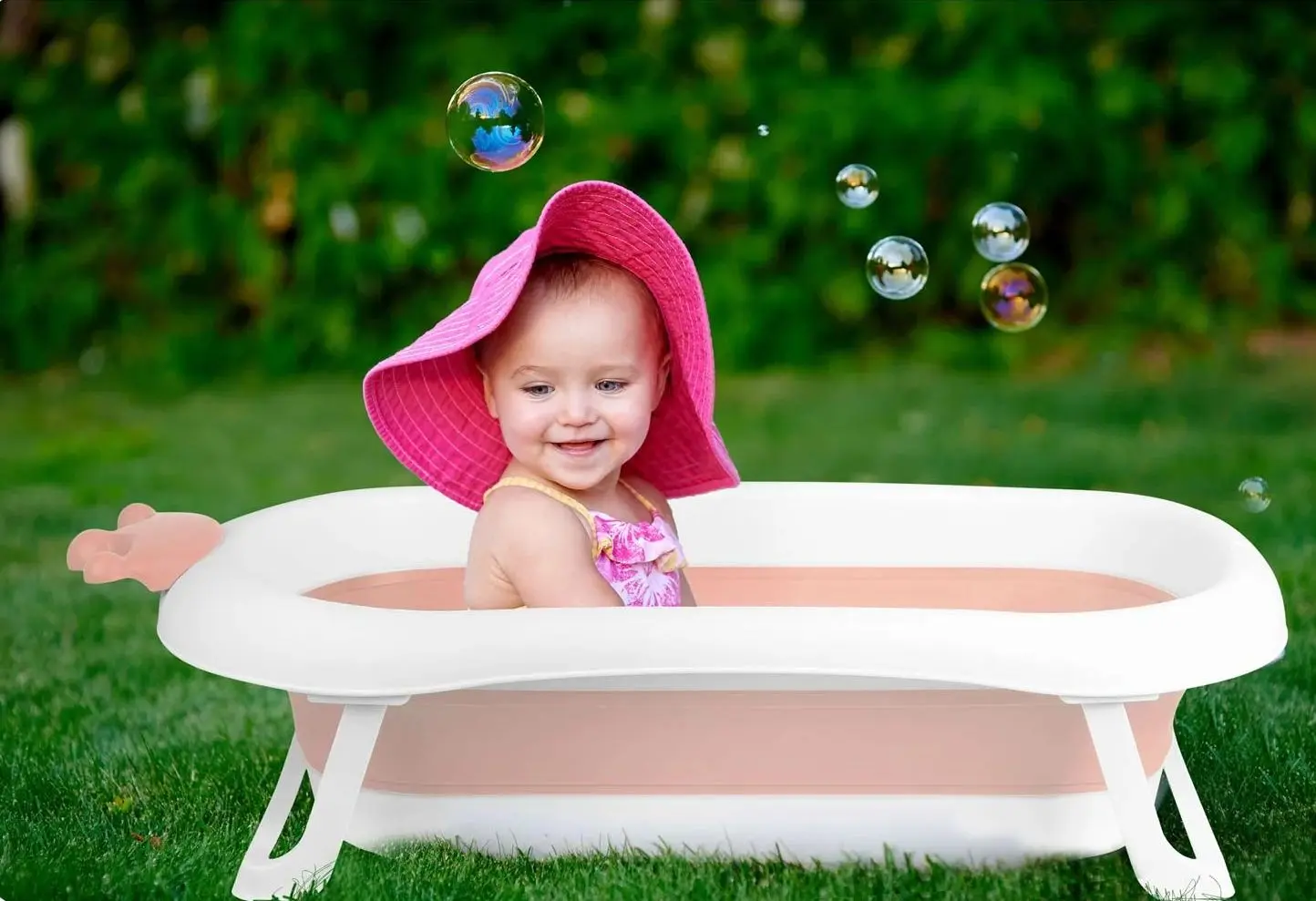 Детская складная ванночка Ricokids RK-280 (White/Pink)