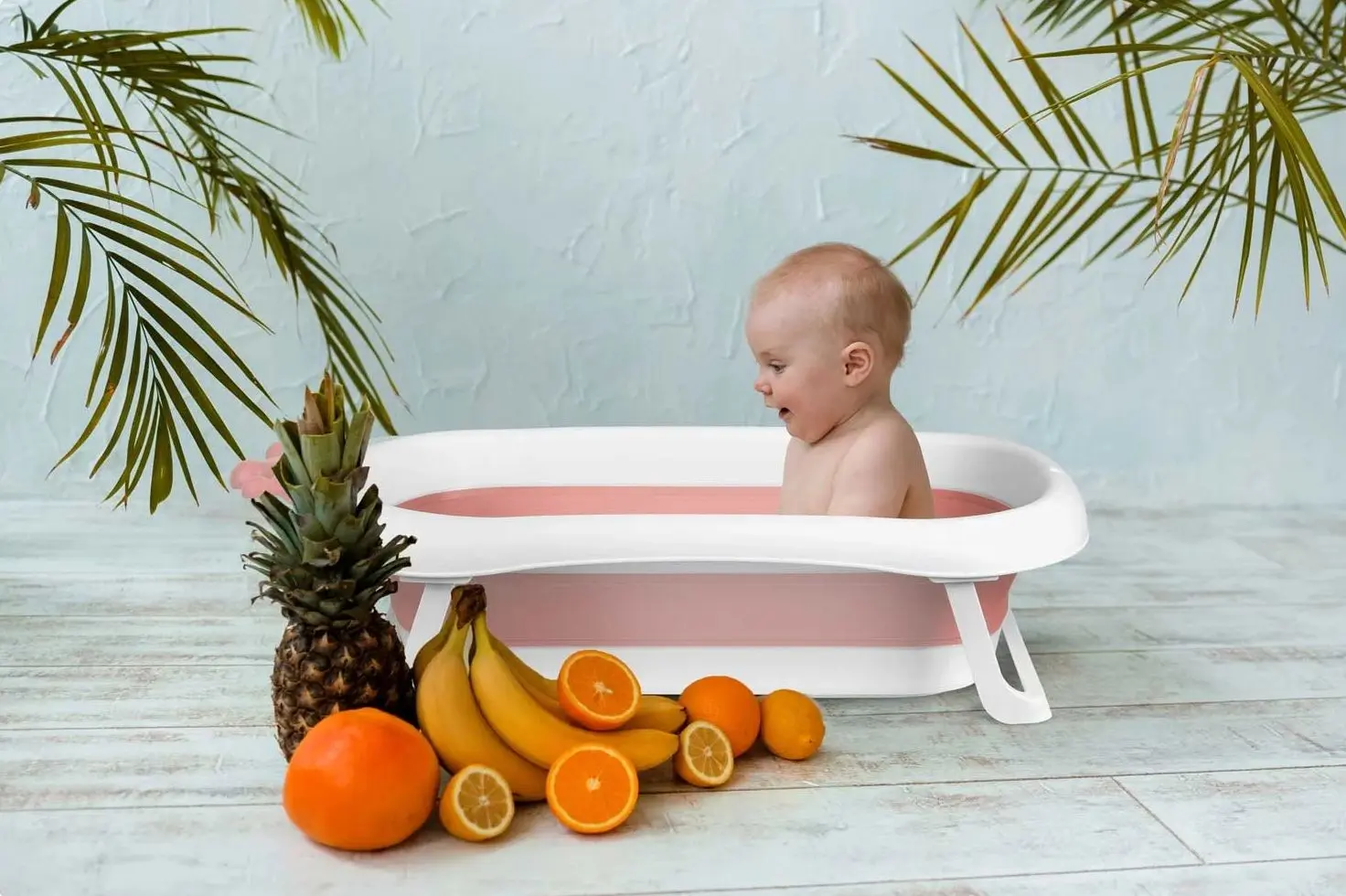 Детская складная ванночка Ricokids RK-280 (White/Pink)