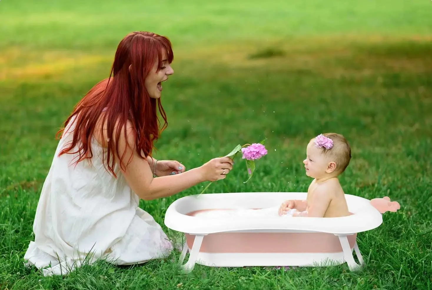 Детская складная ванночка Ricokids RK-280 (White/Pink)