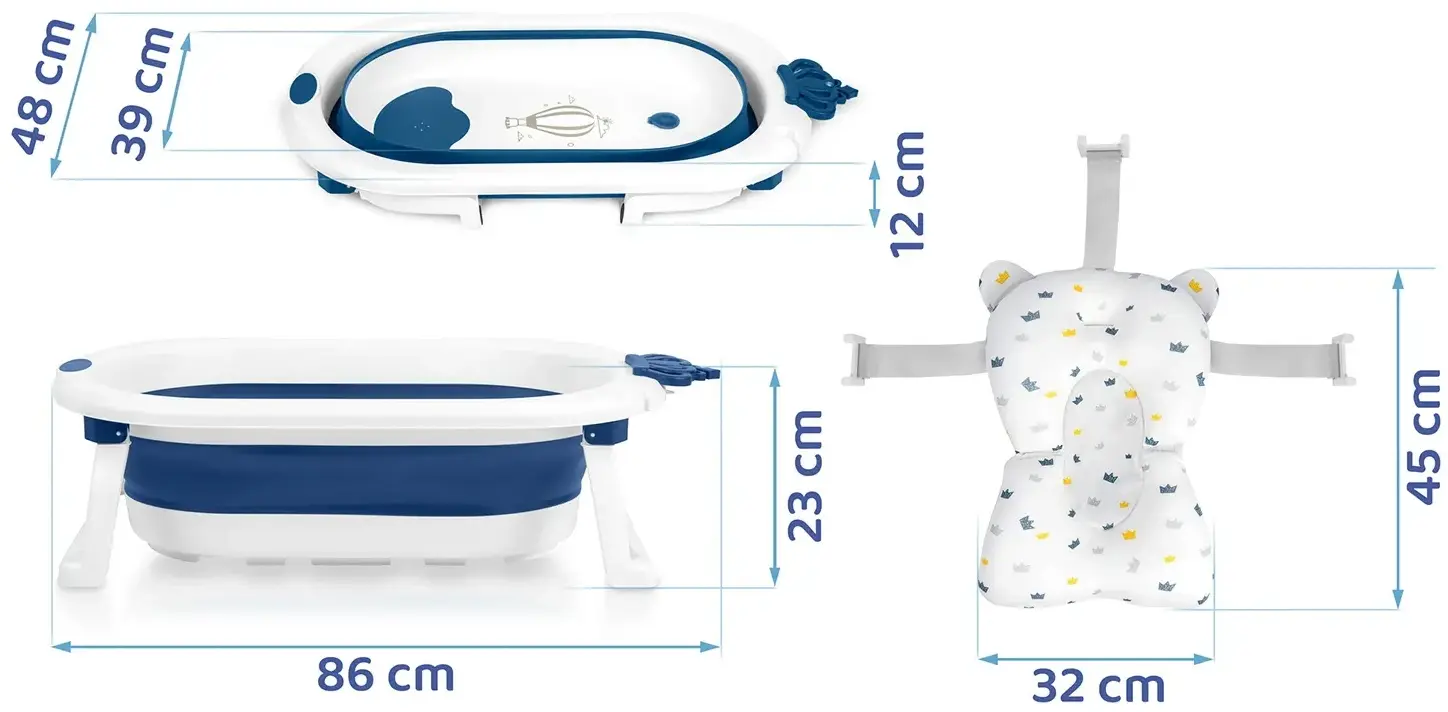 Складная ванночка Ricokids RK-286 728600 (White/Blue) - 3