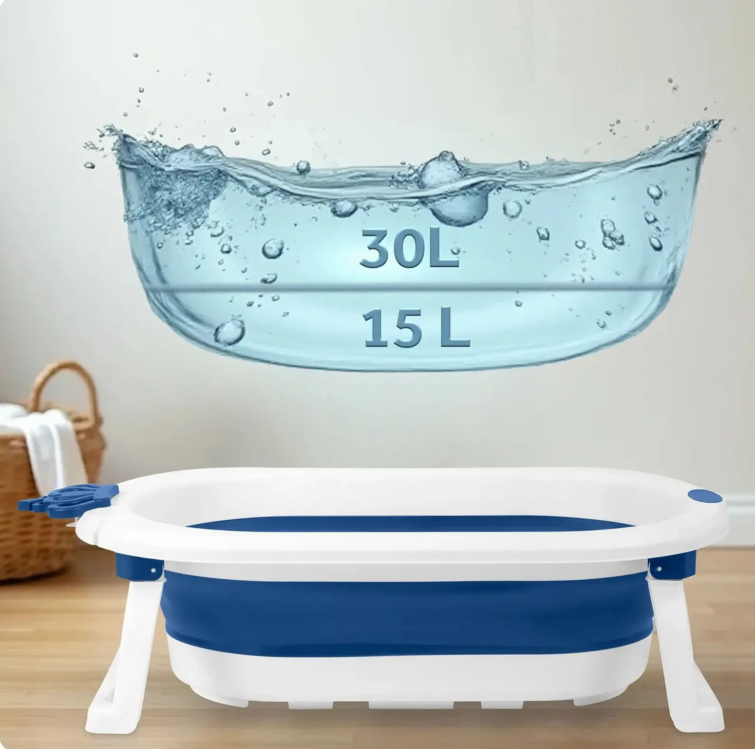 Складная ванночка Ricokids RK-286 728600 (White/Blue) - 9