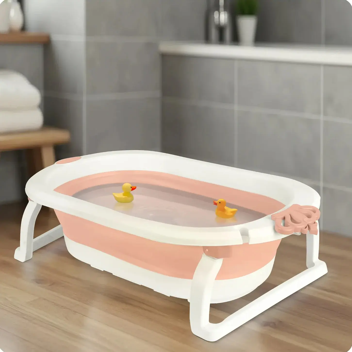 Складная ванночка Ricokids RK-286 728601 (White/Pink) - 13