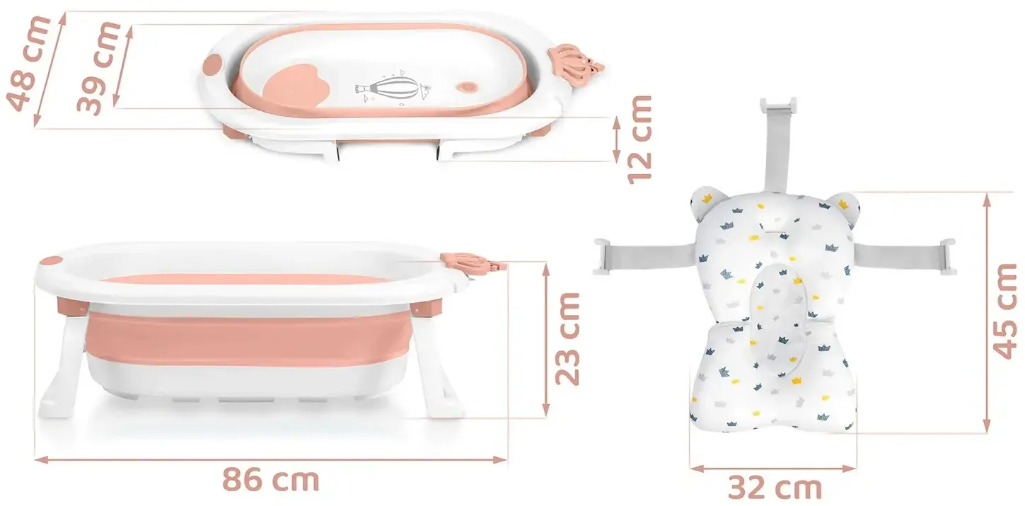 Складная ванночка Ricokids RK-286 728601 (White/Pink) - 3