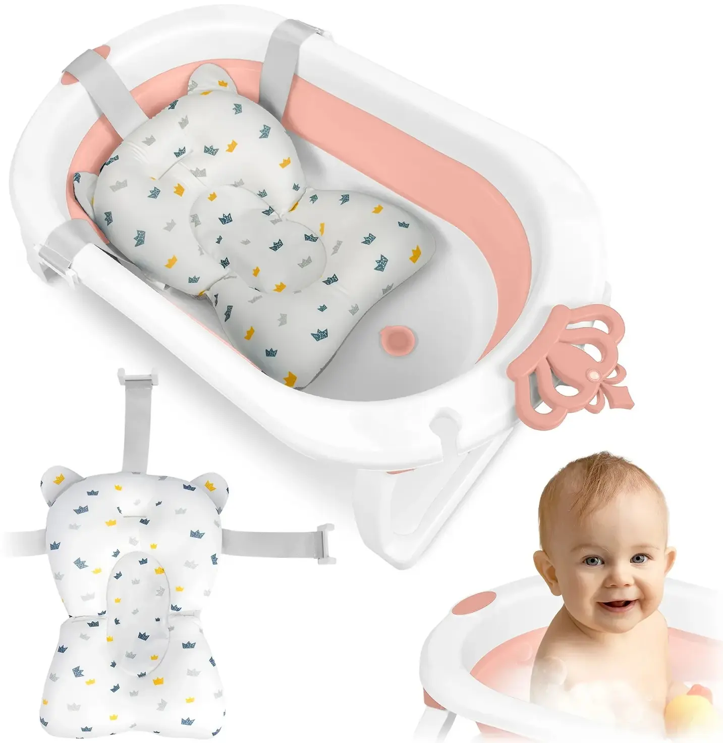 Складная ванночка Ricokids RK-286 728601 (White/Pink) - 5