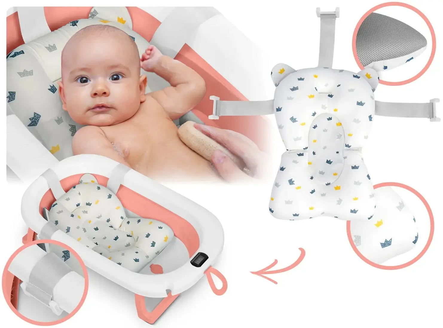 Складная ванночка Ricokids RK-287 728701 (White/Pink) - 5