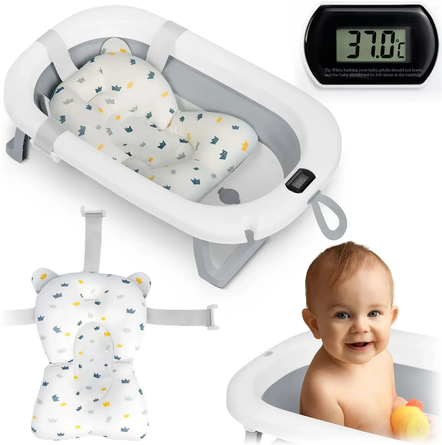 Складная ванночка Ricokids RK-287 728702 (White/Grey) - 2