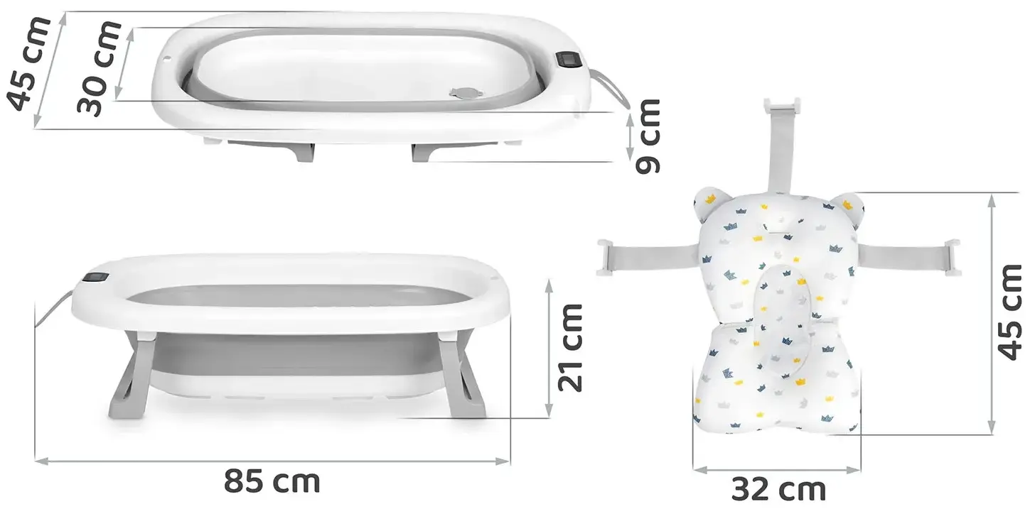 Складная ванночка Ricokids RK-287 728702 (White/Grey) - 11