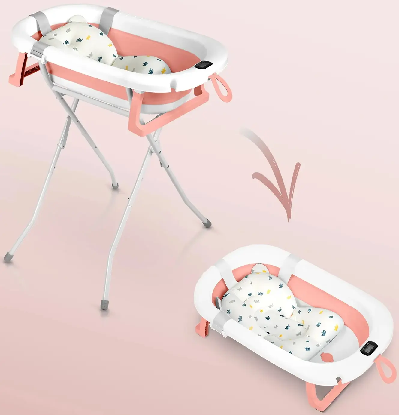 Складная ванночка Ricokids RK-287 728721 (White/Pink) - 3