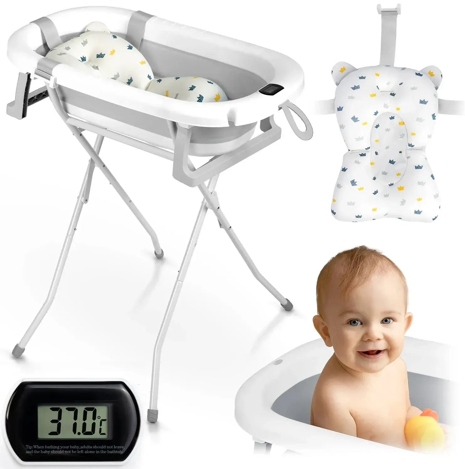 Складная ванночка Ricokids RK-287 728722 (White/Grey) - 7