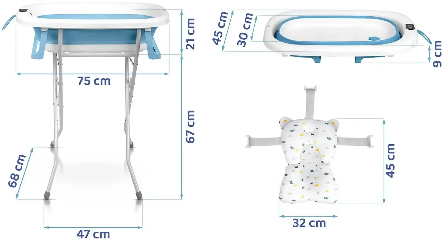 Складная ванночка Ricokids RK-287 (White/Blue) - 2