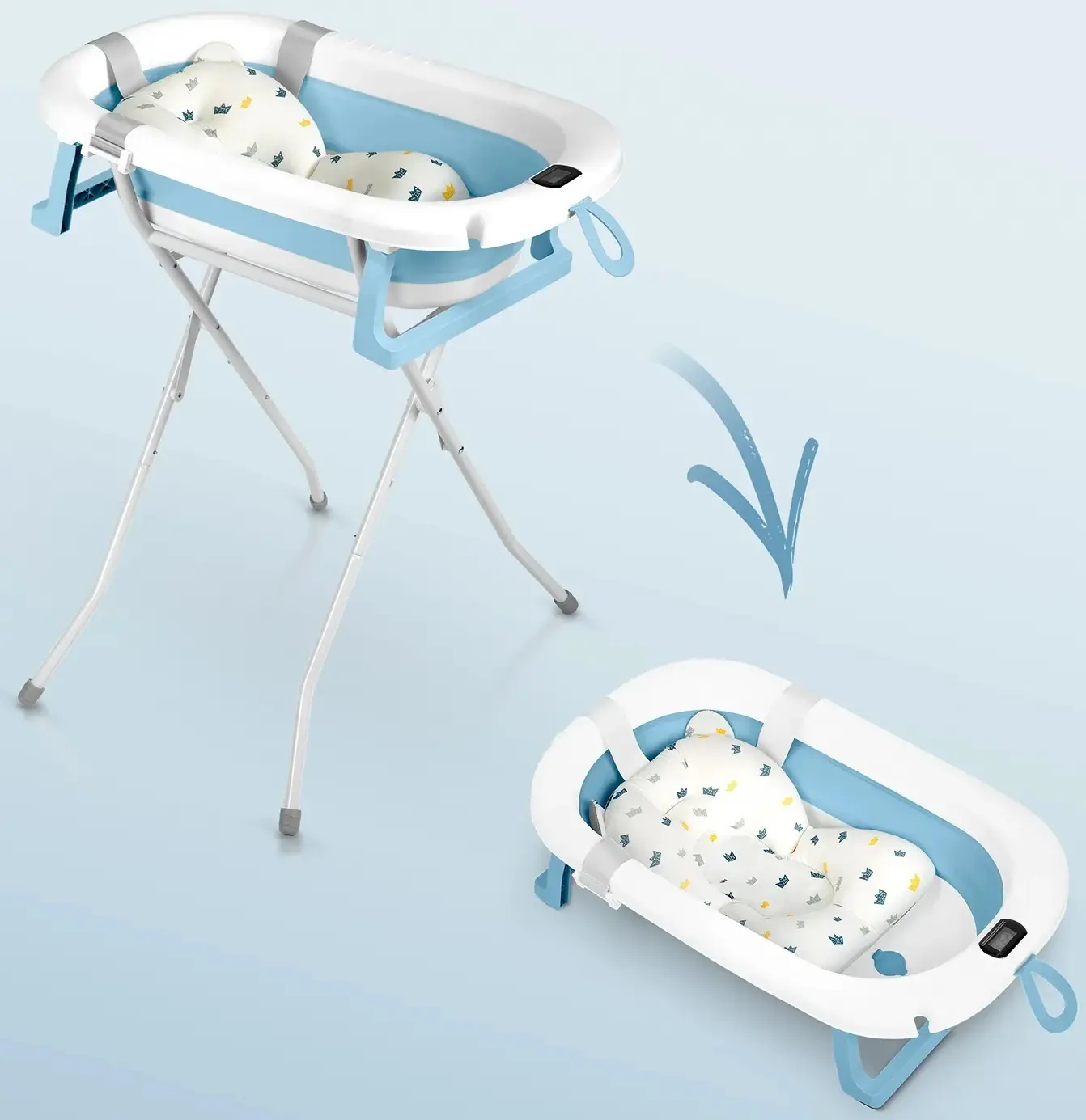 Складная ванночка Ricokids RK-287 (White/Blue) - 3