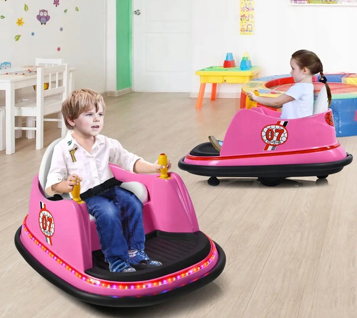 Masinuta busitoare Costway TQ10260DE-PI (Pink/Black)