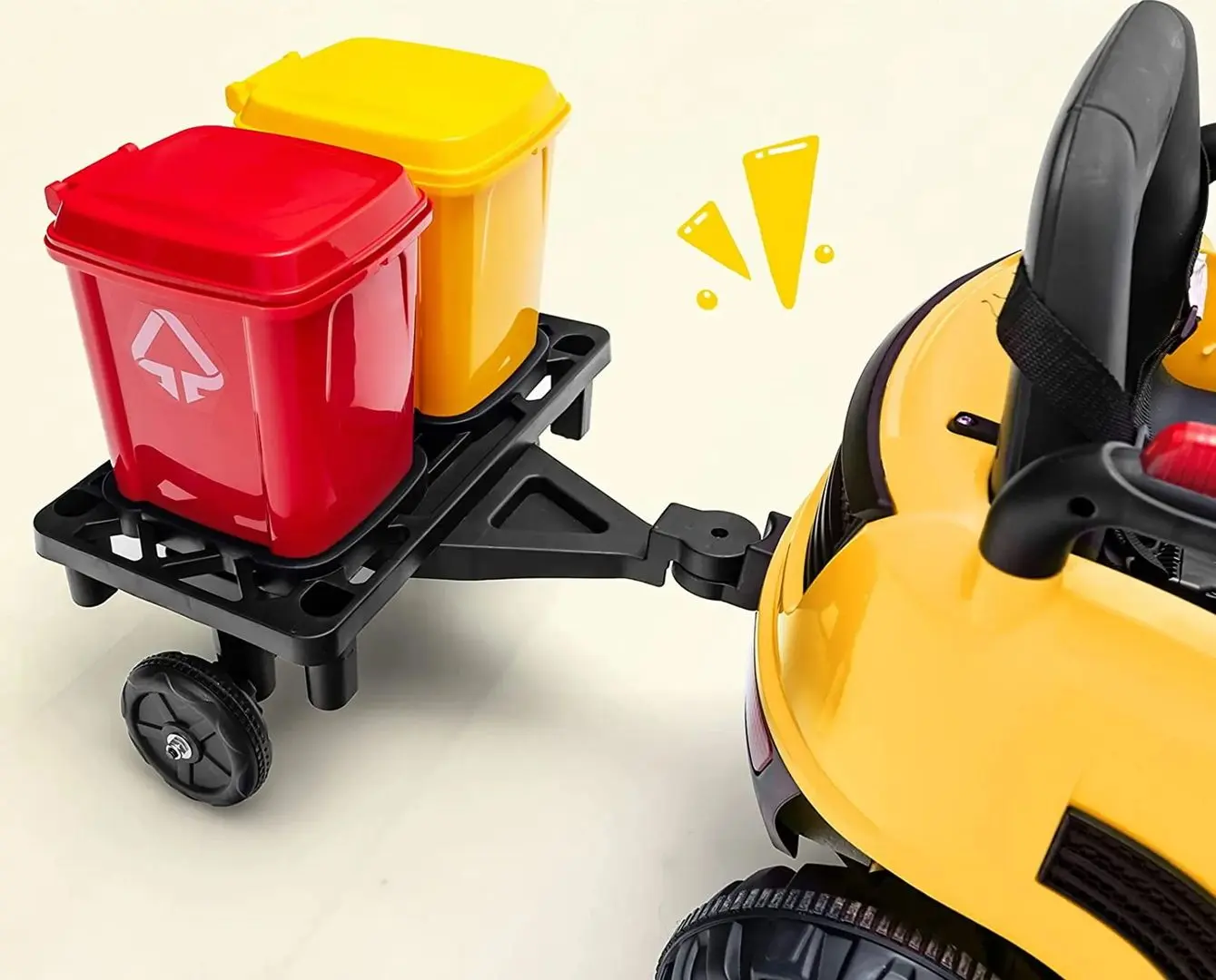 Camion electric de gunoi Costway TQ10134DE-YW (Yellow) - 4