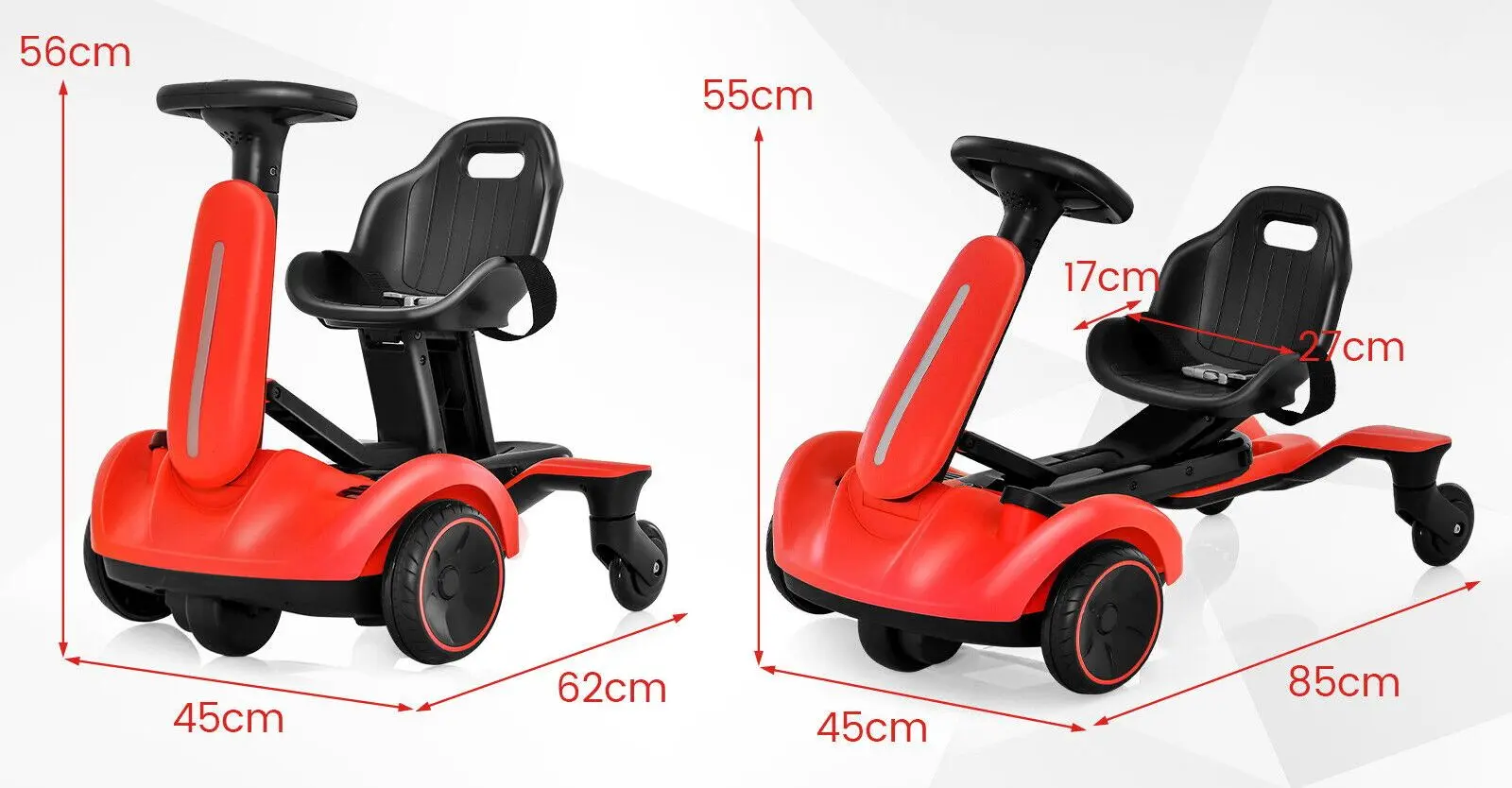 Kart electric Costway TQ10177DE-RE (Red) - 3