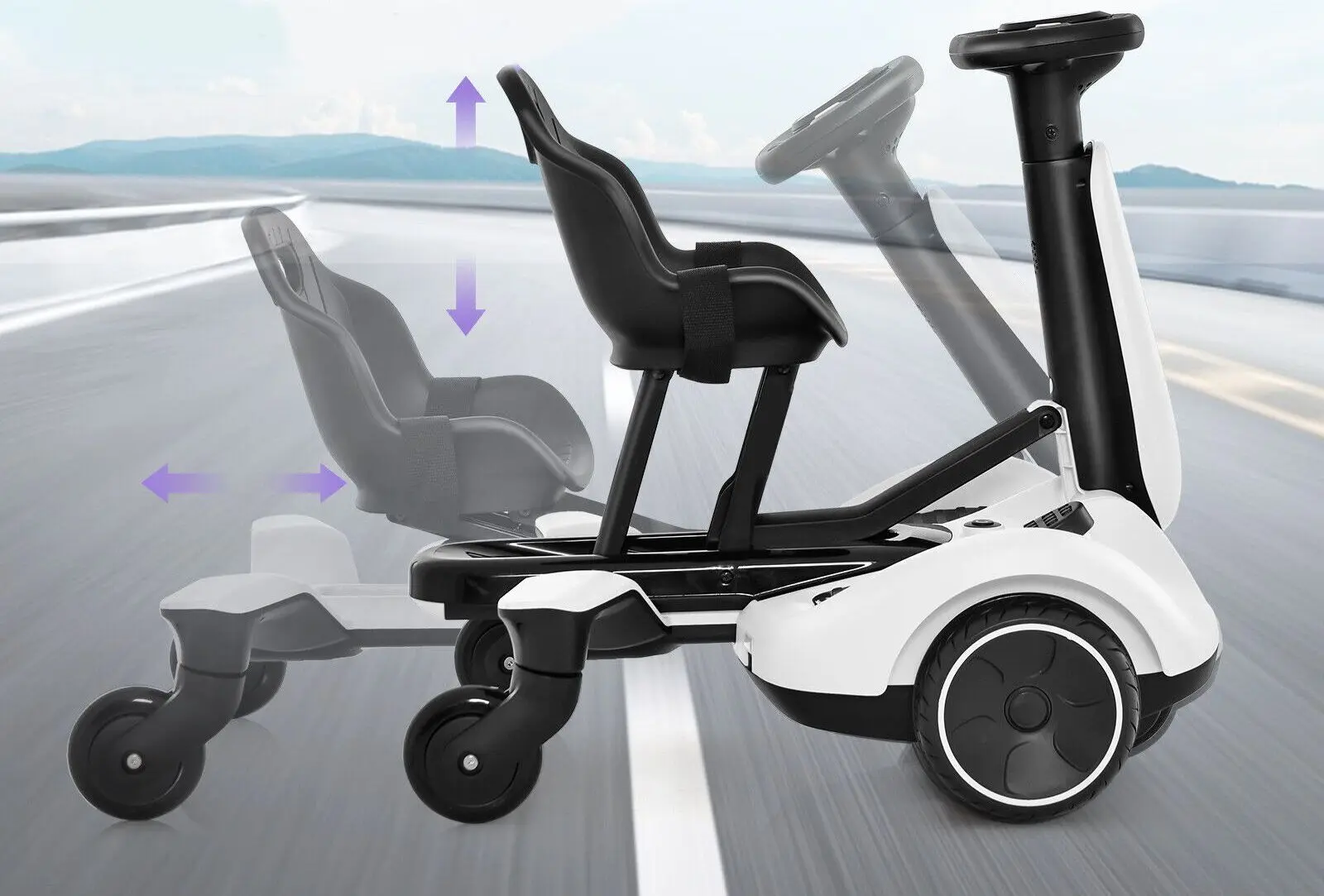 Kart electric Costway TQ10177DE-WH (White) - 4