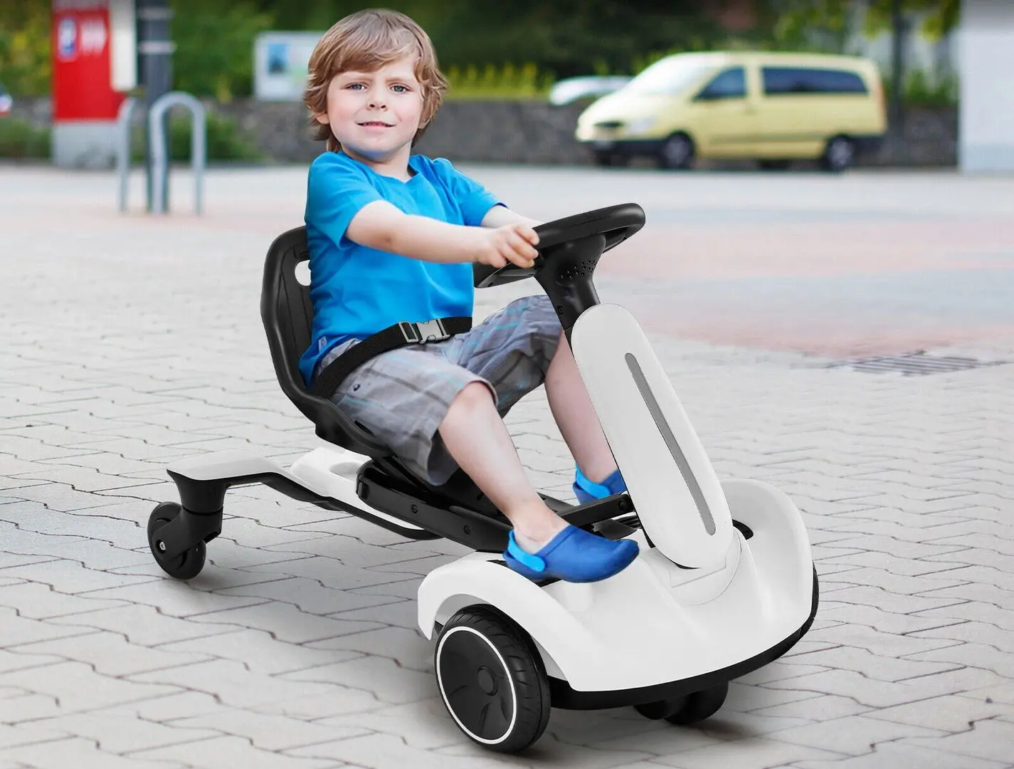 Kart electric Costway TQ10177DE-WH (White) - 6