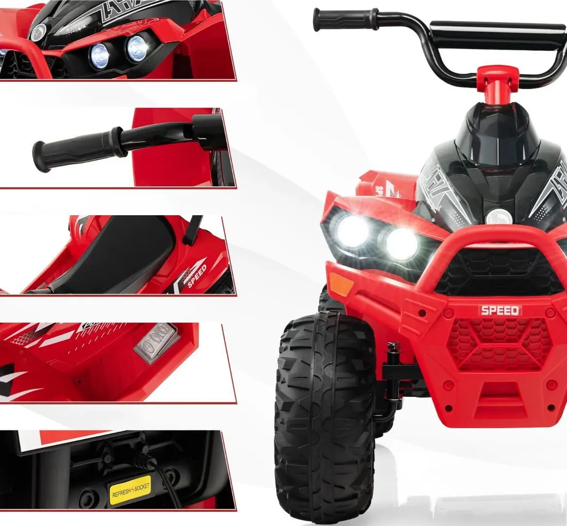 ATV electric Costway TQ10122DE-RE (Red/Black)