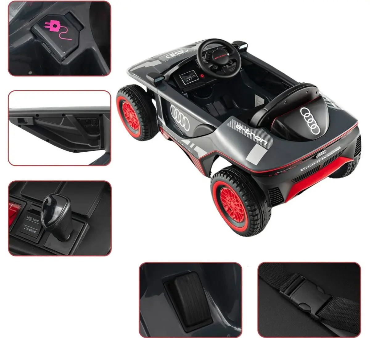 Masinuta electrica Costway TQ10197DE-GR (Gray/Red)