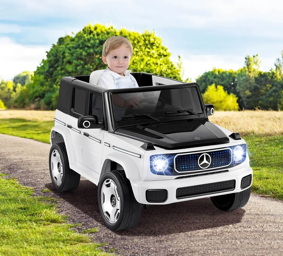 Masinuta electrica Costway TQ10228DE-WH (White/Black)