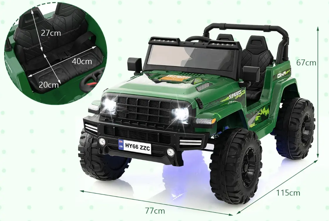 Masinuta electrica Costway TQ10258DE-GN (Green/Camouflage)