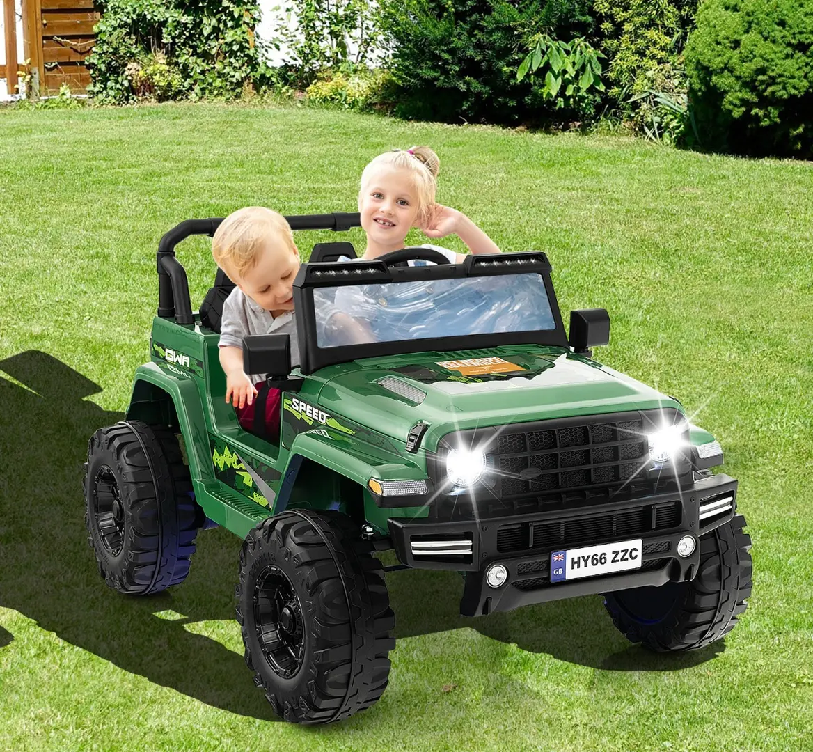 Masinuta electrica Costway TQ10258DE-GN (Green/Camouflage)