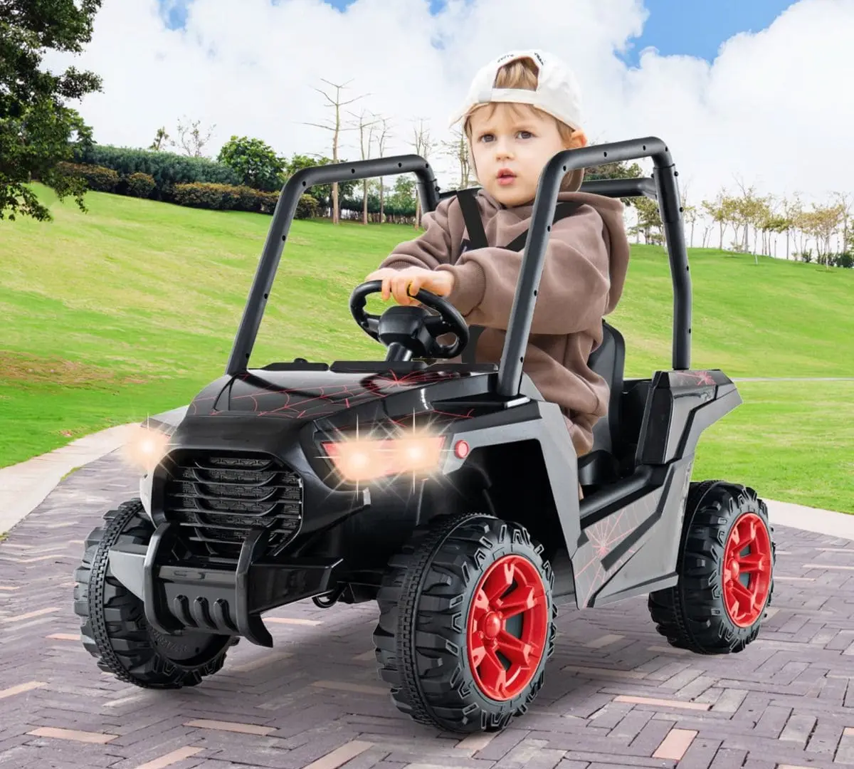 Masinuta electrica Costway TQ10294DE-DK (Black/Red)