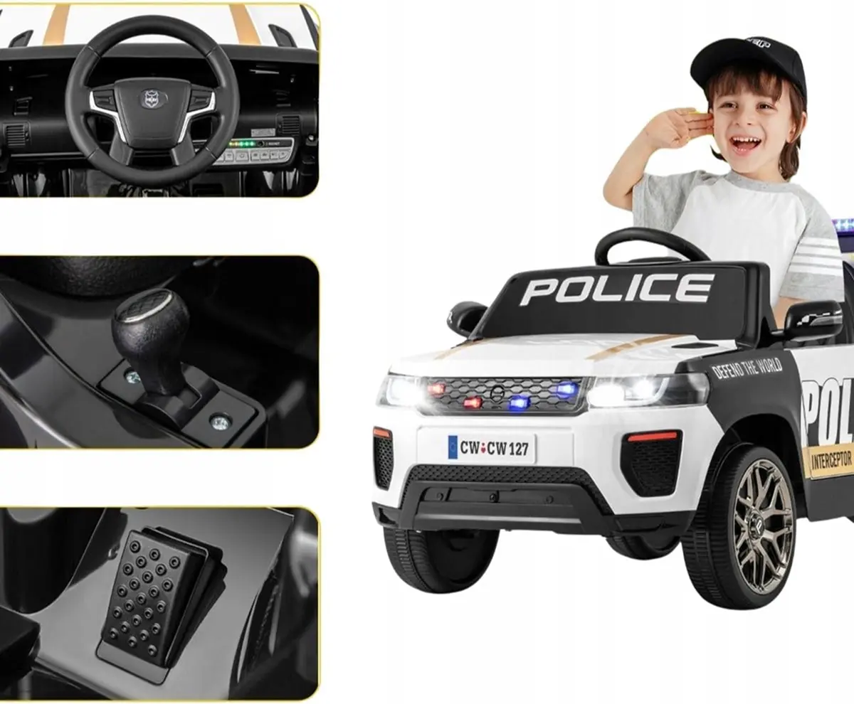 Masinuta electrica Costway TQ10295DE-WH (White/Black)