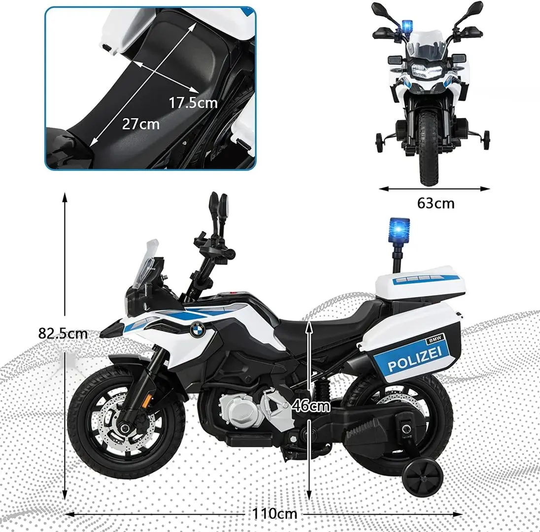 Motocicleta electrica Costway TQ10126DE-WH (White/Blue) - 3