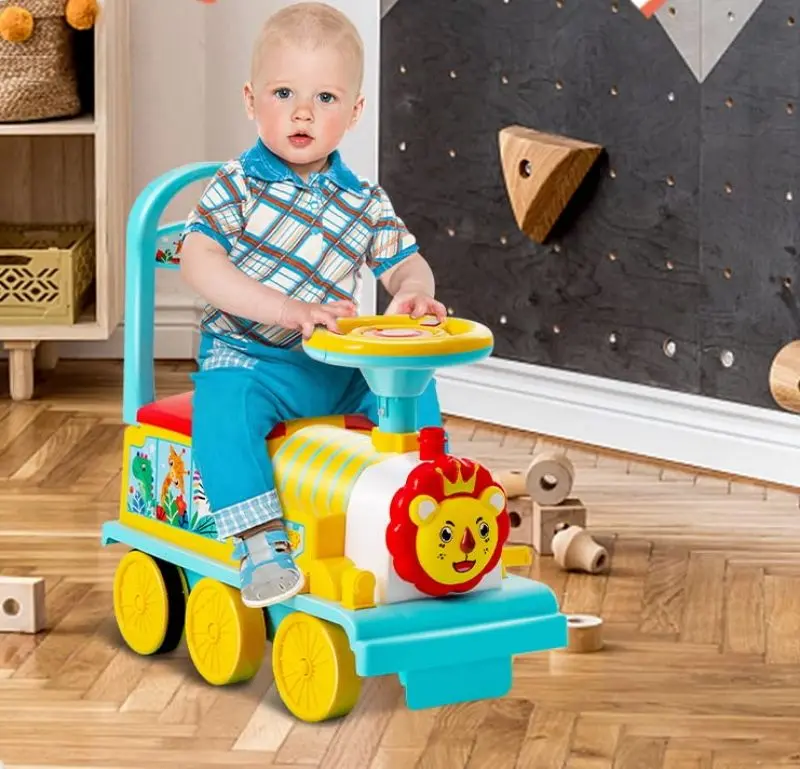 Электропоезд с рельсами Costway TQ10089DE-BL (Blue/Yellow)