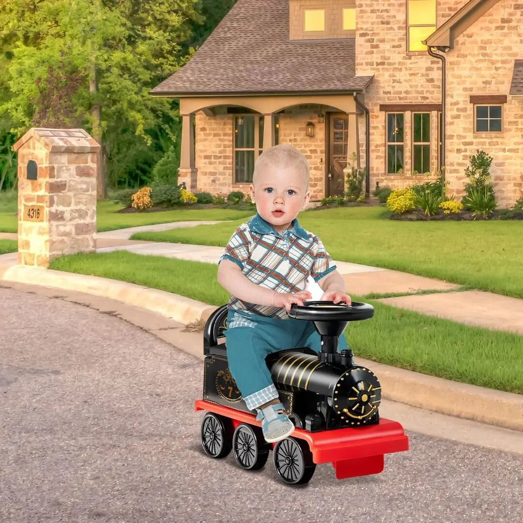 Tren electric cu șine Costway TQ10089DE-DK (Red/Black)