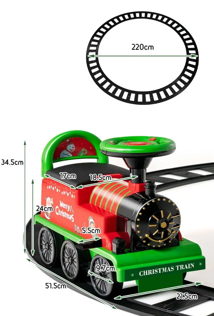 Электропоезд с рельсами Costway TQ10089DE-GN (Green/Red)
