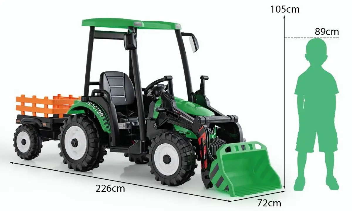 Tractor electric cu remorca Costway TQ10189DE-GN (Green) - 2