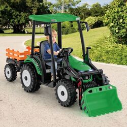Tractor electric cu remorca Costway TQ10189DE-GN (Green) Thumb