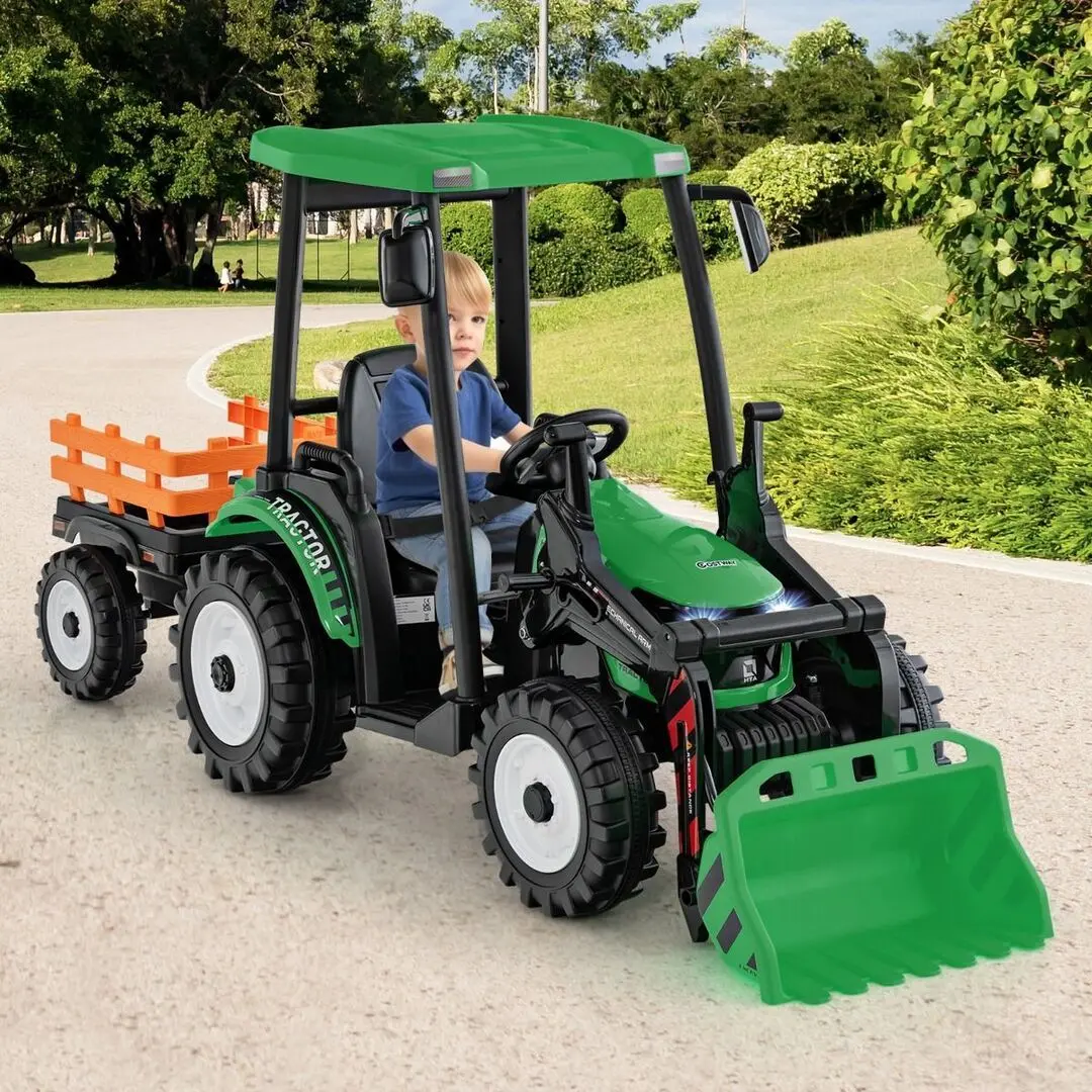 Tractor electric cu remorca Costway TQ10189DE-GN (Green) - 4
