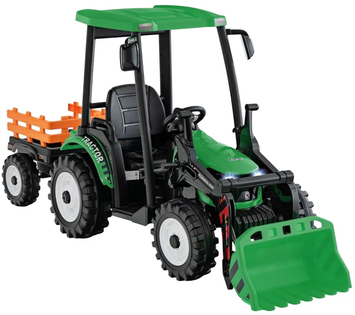 Tractor electric cu remorca Costway TQ10189DE-GN (Green)