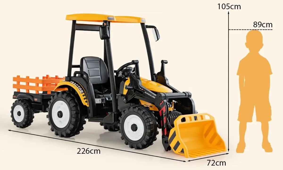 Tractor electric cu remorca Costway TQ10189DE-YW (Yellow) - 2