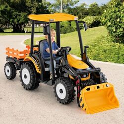 Tractor electric cu remorca Costway TQ10189DE-YW (Yellow) Thumb